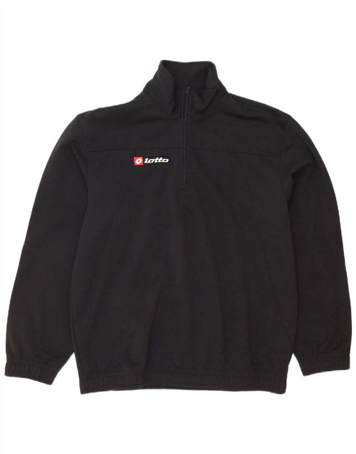 Tricou sport cu fermoar la gât pentru bărbați Lotto XL Negru Poliester