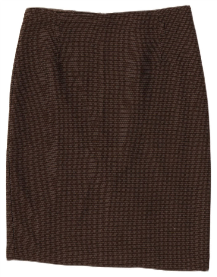 Fusta creion pentru femei Marks & Spencer W32, mare, maro, poliester geometric