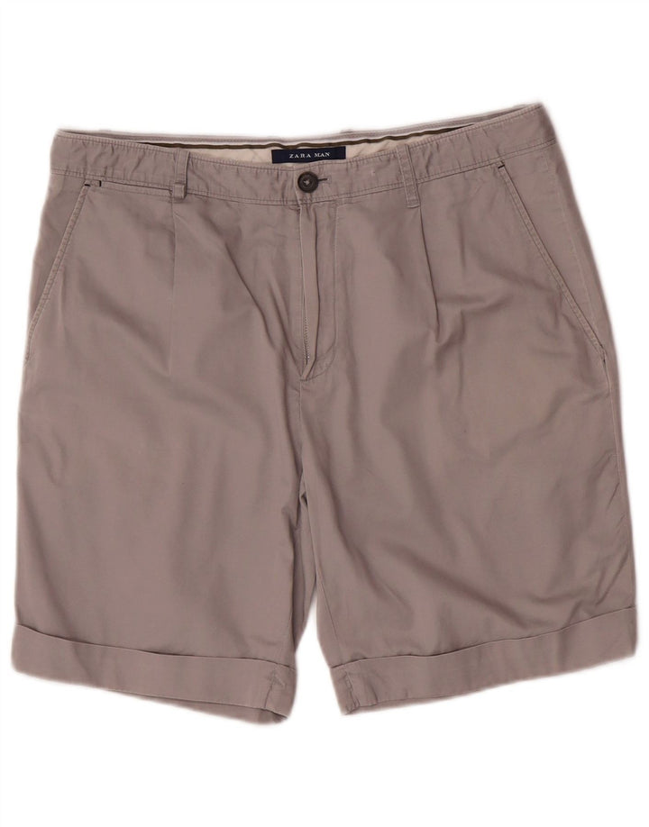 Pantaloni scurți chino pentru bărbați Zara EU 42 Large W32 Gri
