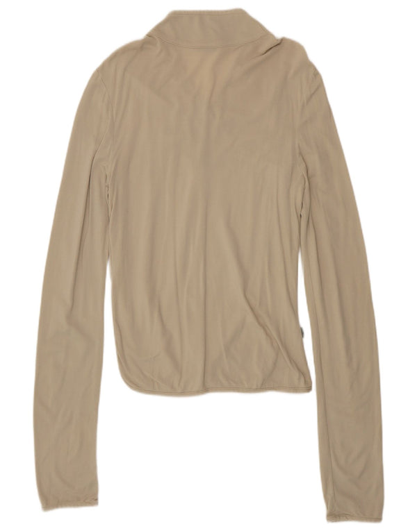 Nike Dri Fit Top cu mânecă lungă pentru femei UK 8/10 Small Bej