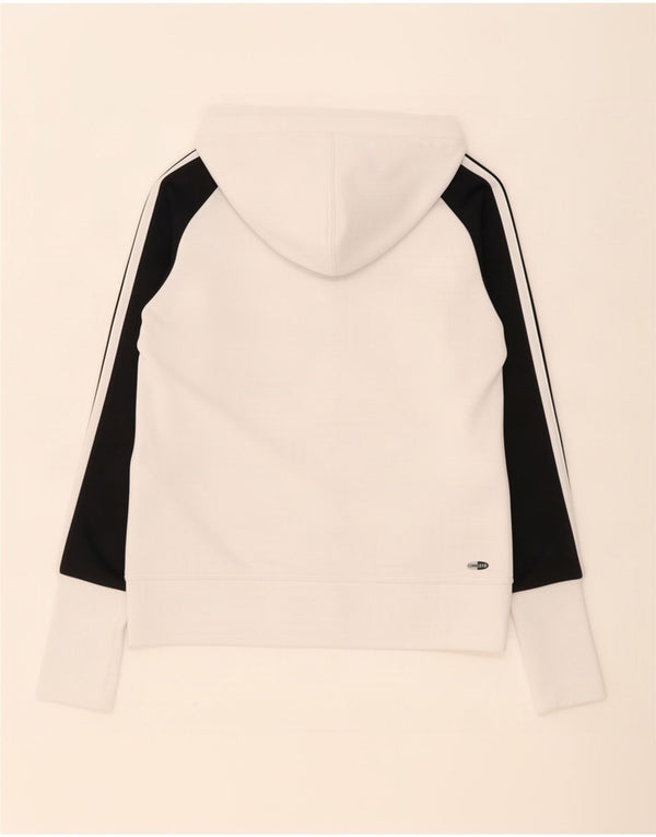 Pulover Adidas Climalite Zip pentru femei UK 12 Medium White Colorblock