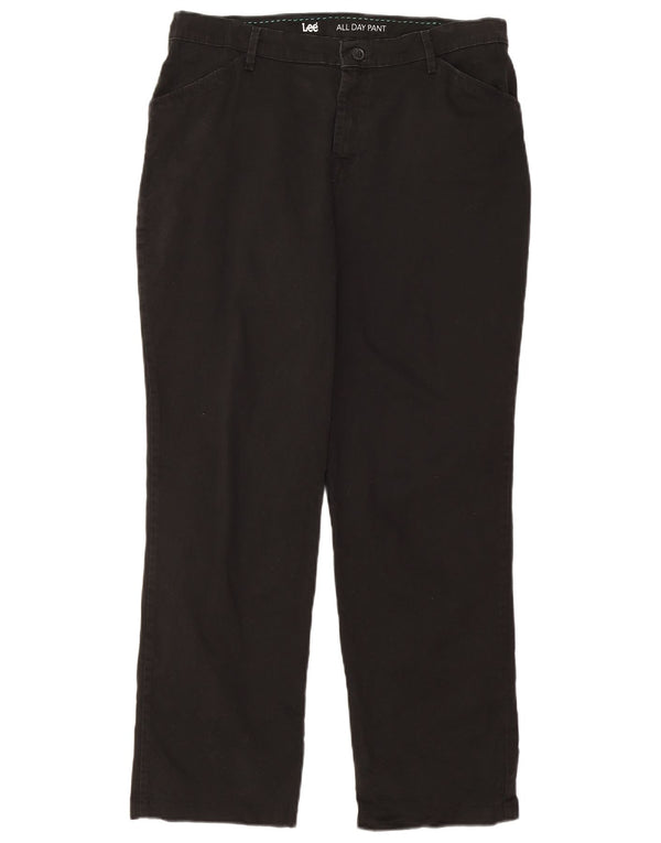 Pantaloni casual drepti pentru femei Lee US 14 XL W32 L29 bumbac negru