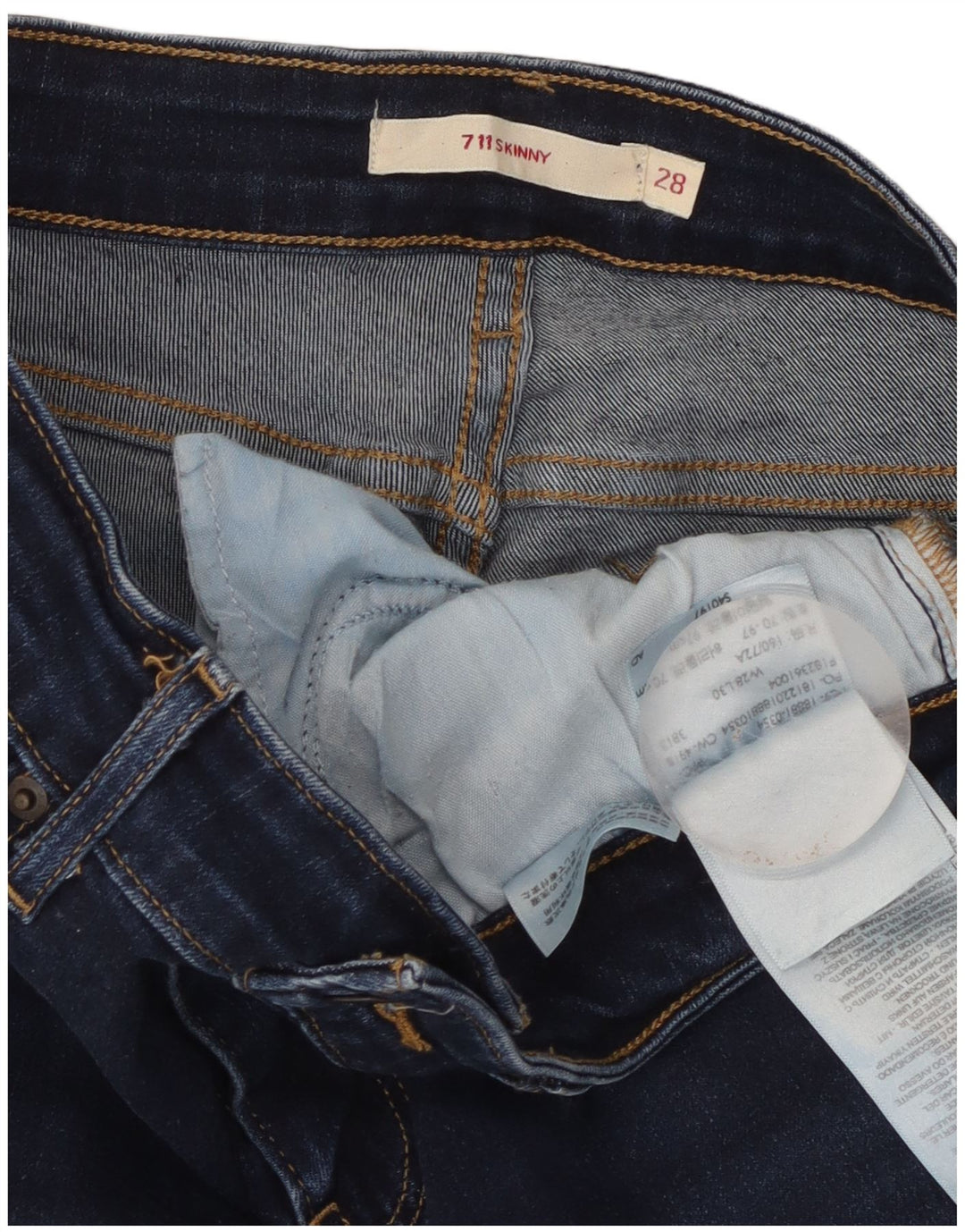 Blugi skinny Levi's 711 pentru femei W28 L30 bumbac albastru