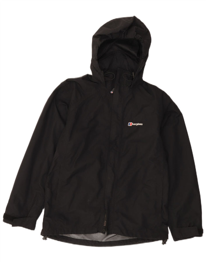 Jachetă de ploaie cu glugă supradimensionată pentru femei Berghaus UK 10 Nylon negru mic