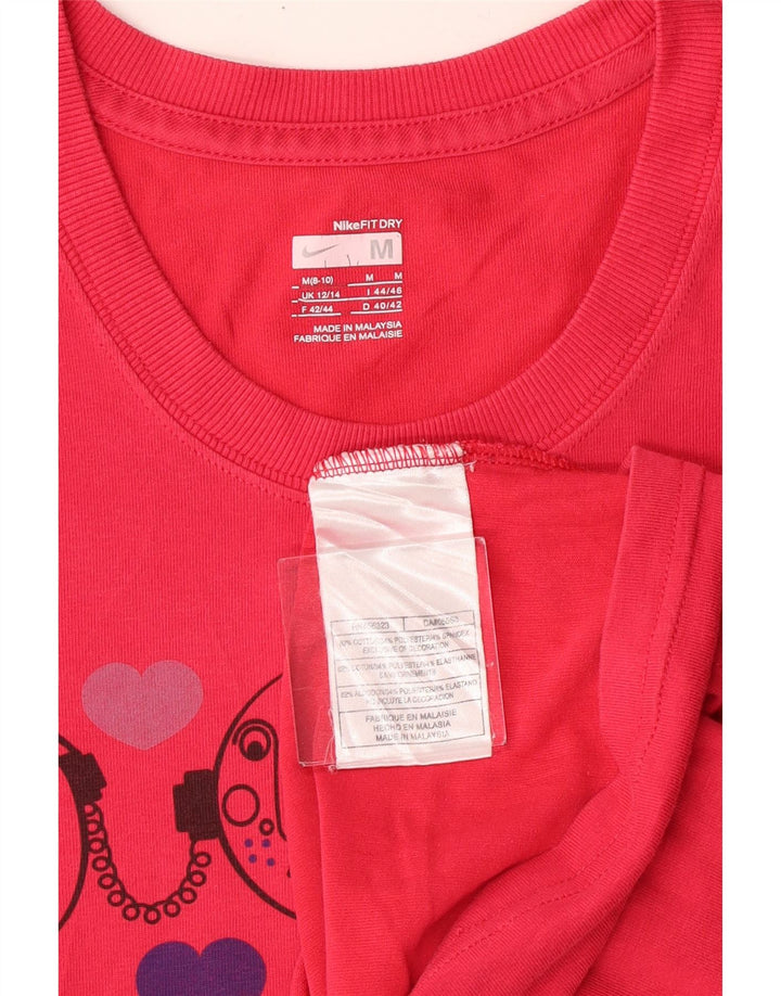 Tricou grafic pentru femei NIKE Top UK 12/14 Medium Pink Bumbac