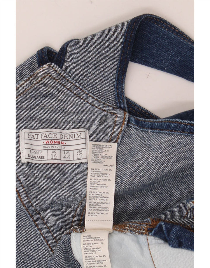FAT FACE Salopete pentru damă Pantaloni scurți din denim UK 16 Large W38 Blue Bumbac