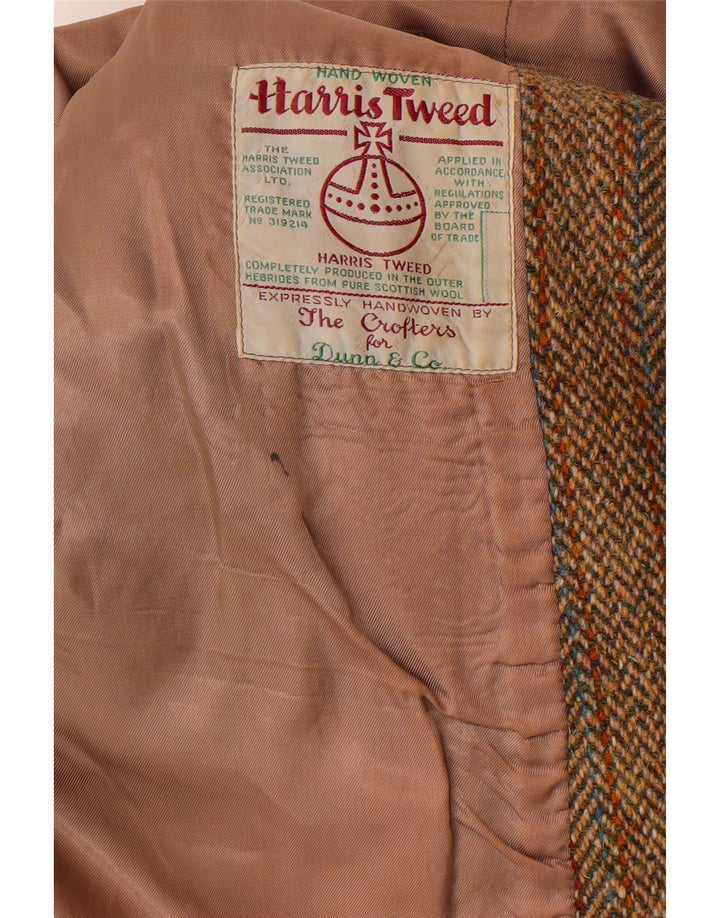 Jachetă pentru bărbați Harris Tweed, cu 3 nasturi, UK 38, verde mediu, în oase