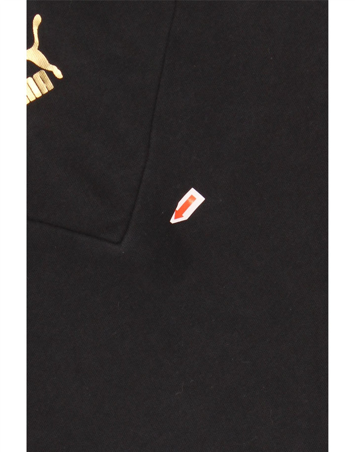 Pulover PUMA pentru fete Crop Graphic, 11-12 ani, bumbac negru color bloc