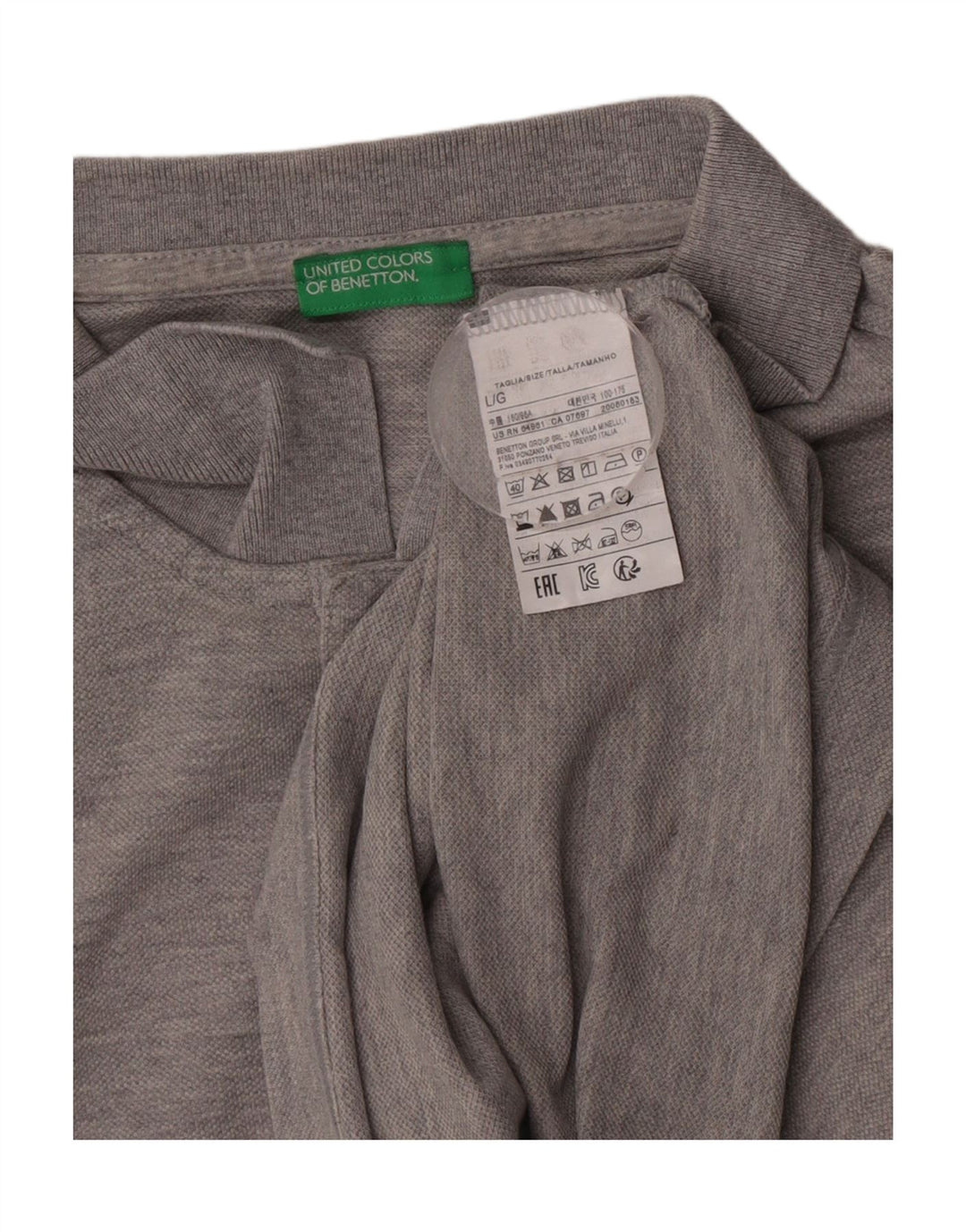 Tricou polo Benetton pentru bărbați, mare, gri, bumbac