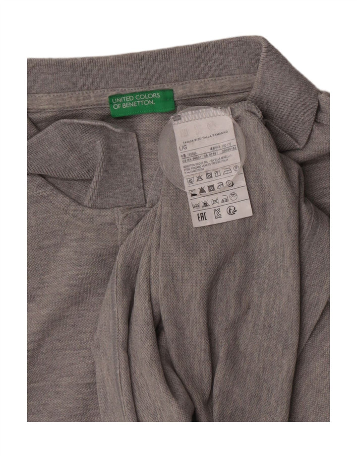 Tricou polo Benetton pentru bărbați, mare, gri, bumbac