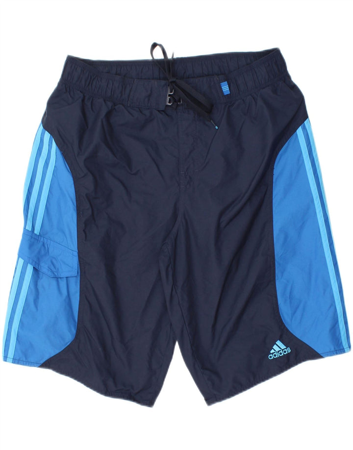 Pantaloni scurți de înot ADIDAS pentru bărbați, medii, albastru, poliamidă color bloc