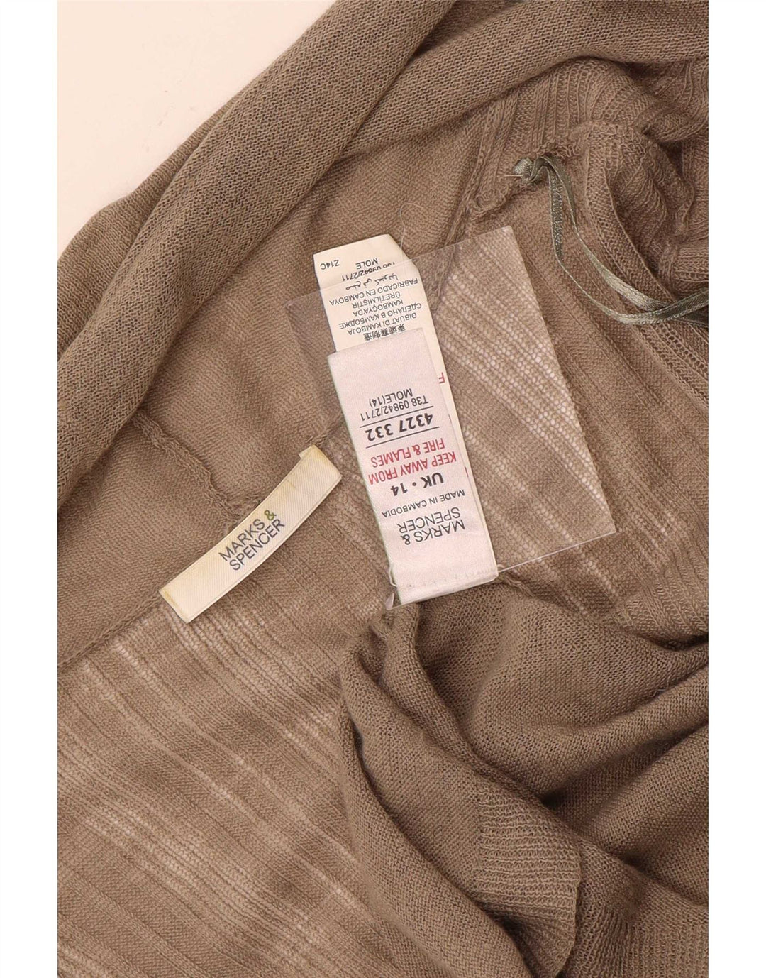 Pulover cardigan deschis pentru femei Marks & Spencer UK 14 maro mediu
