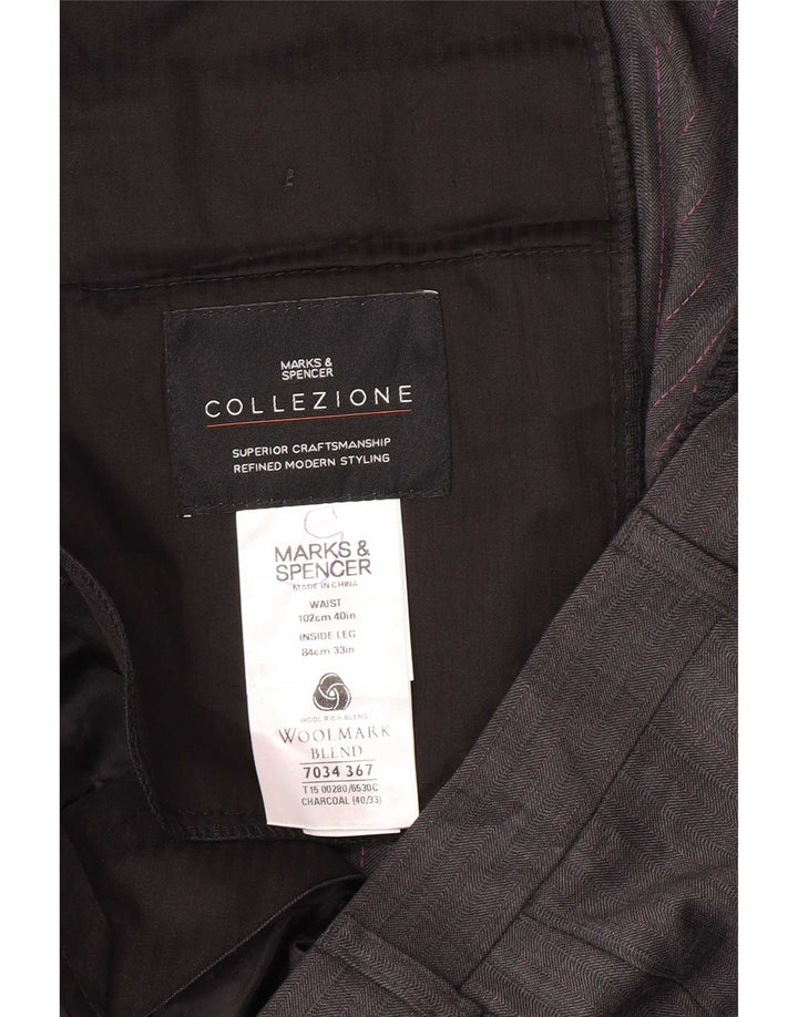 Marks & Spencer Pantaloni drepți pentru bărbați L40 L33 Lână gri