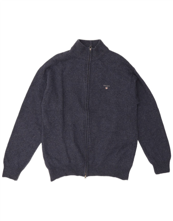 Pulover cardigan pentru bărbați Gant, XL, bleumarin, lână de miel