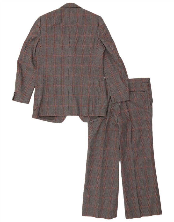 Costum pentru bărbați Marzotto, 2 nasturi, IT 48 Medium W32 L28 Gri Check