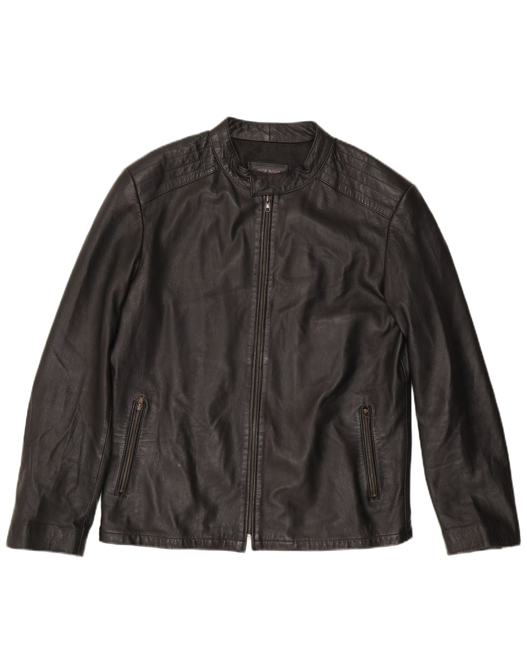 Jachetă de piele vintage pentru bărbați UK 38 Medium Black Leather