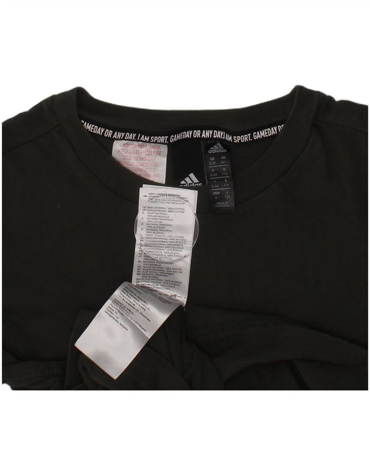 Tricou grafic Adidas Băieți Top 5-6 Ani Kaki Bumbac