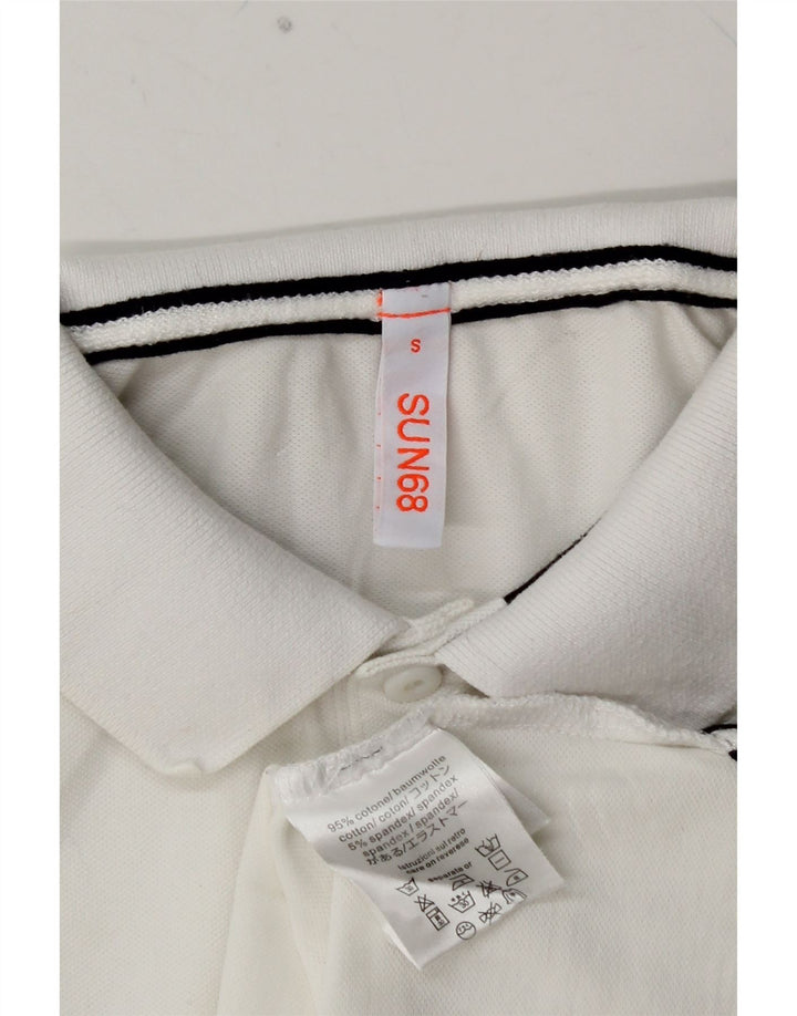 SUN68 Tricou polo pentru bărbați, bumbac cu pete albe