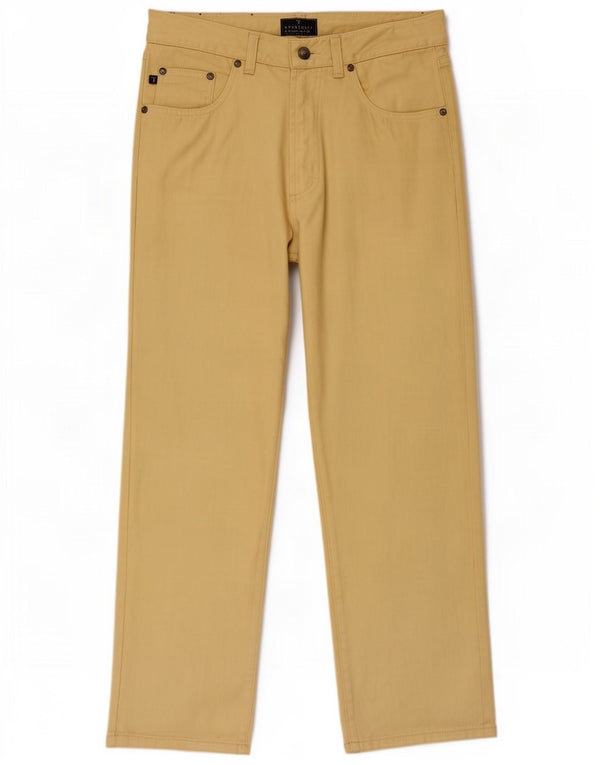 Trussardi Pantaloni Drepți Casual Femei L32 L27 Bumbac Galben