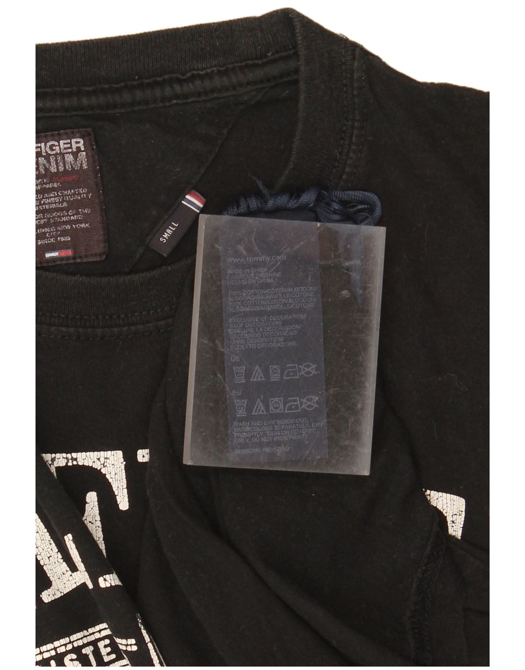 TOMMY HILFIGER Tricou grafic pentru bărbați Top mic bumbac negru