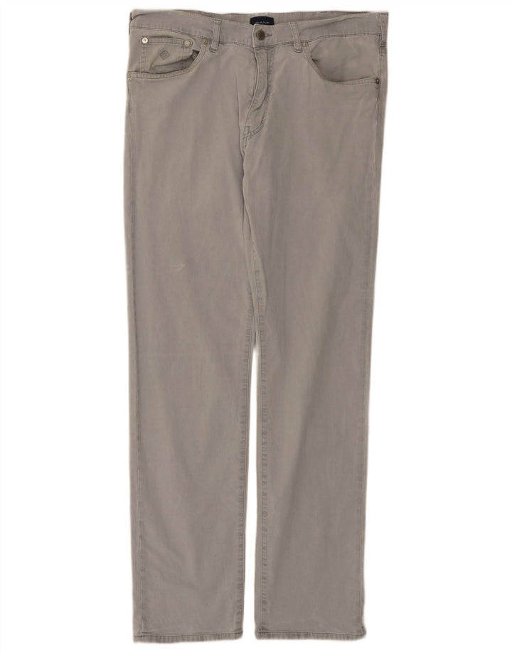 Pantaloni casual obișnuiți pentru bărbați Gant L34 L34 gri