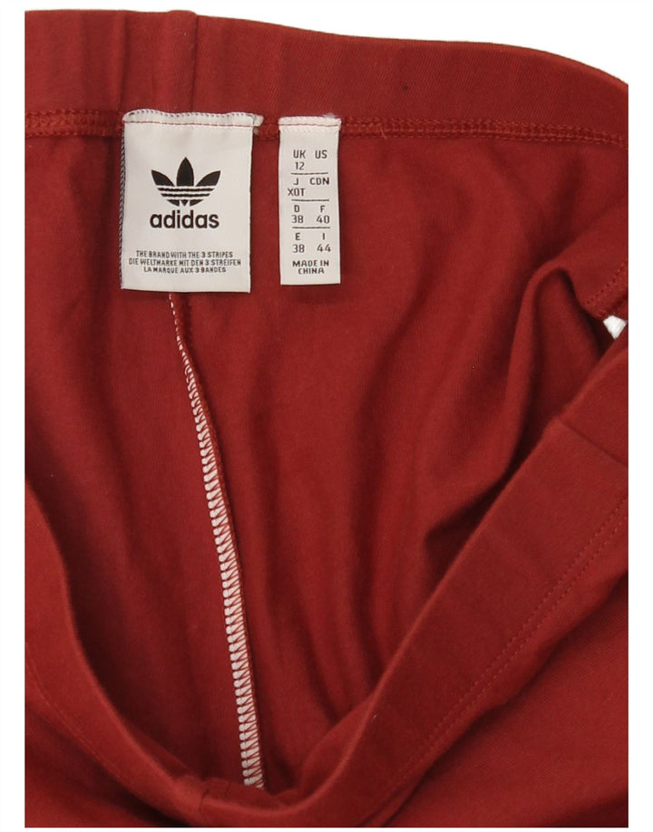 Leggings grafic Adidas pentru femei UK 12 Medium Burgundy