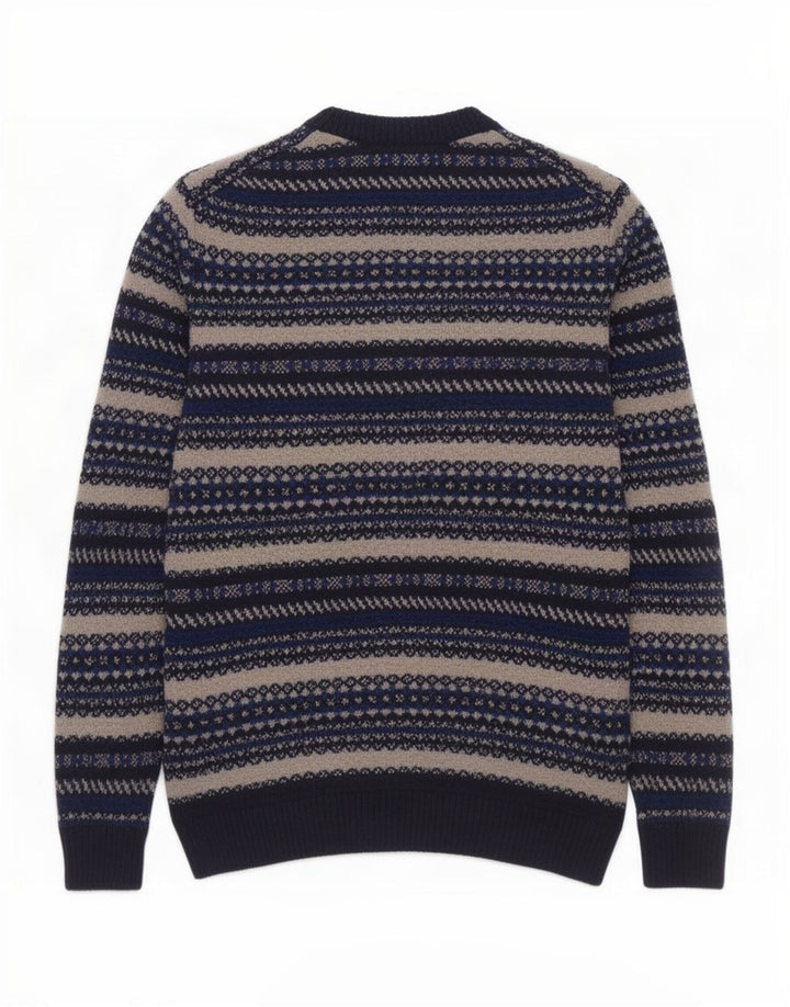 Pulover pentru bărbați Marks & Spencer, cu gât crew, mijlociu, bleumarin, Fair Isle
