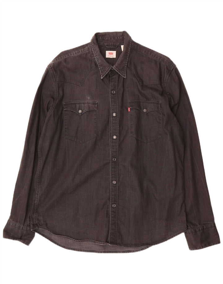 Cămașă de blugi pentru bărbați Levi's XL, bumbac negru