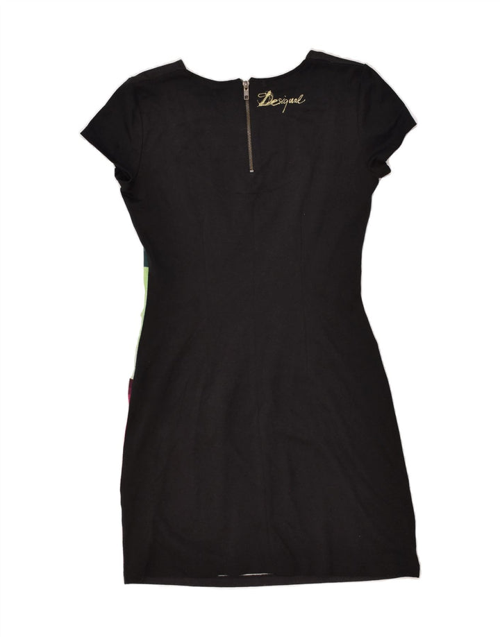 DESIGUAL Womens Sheath Dress UK 12 Medium Black Geometric Vintage Desigual and Second-Hand Desigual from Messina Hembry 