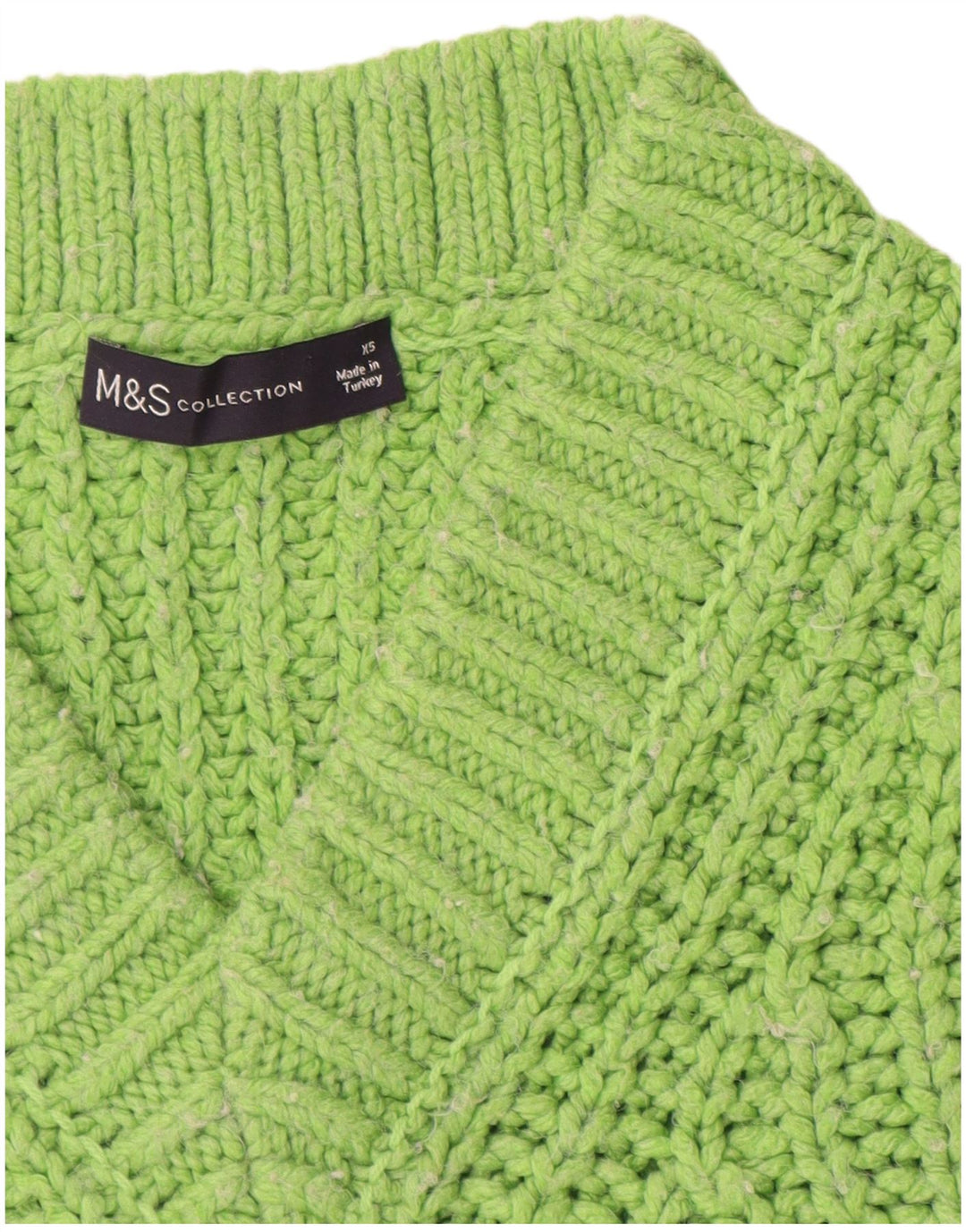 Marks & Spencer Pulover oversize cu decolteu în V pentru femei UK 6 XS Verde