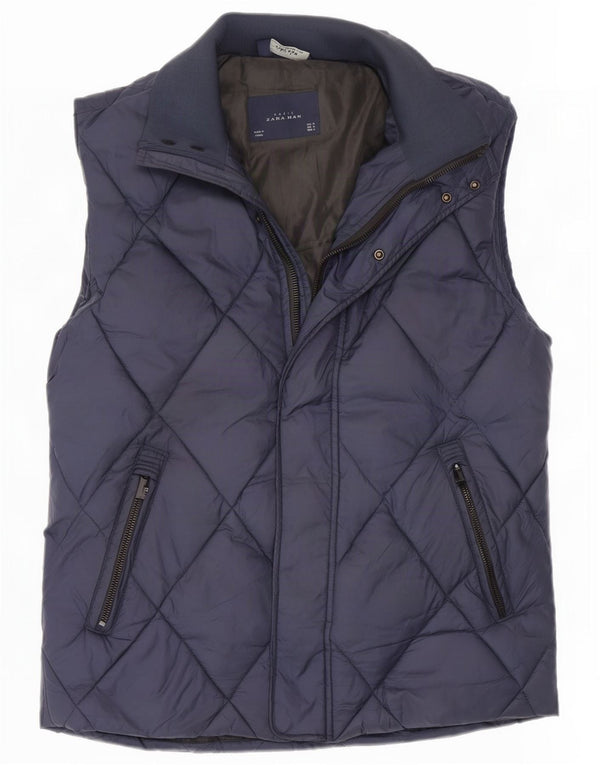 Gilet căptușit pentru bărbați Zara UK 38 Medium Bleumarin