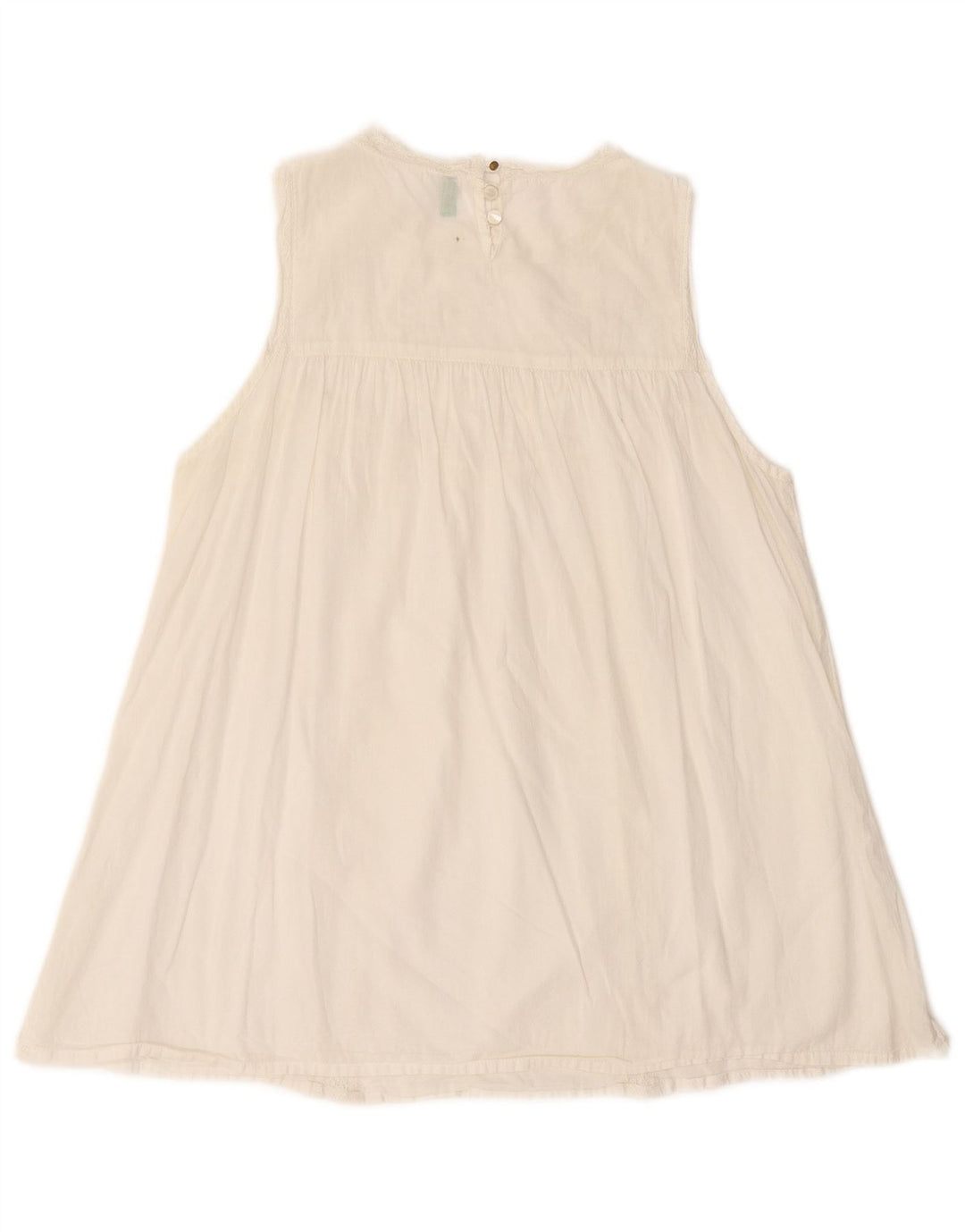 BENETTON Womens Sleeveless Blouse Top UK 14 Medium White