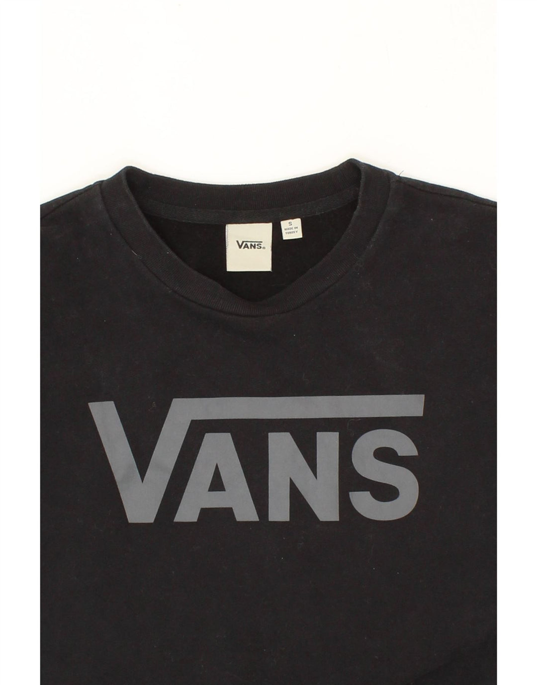 VANS Mens Graphic Sweatshirt Jumper Small Black Cotton Vintage Vans and Second-Hand Vans from Messina Hembry 
