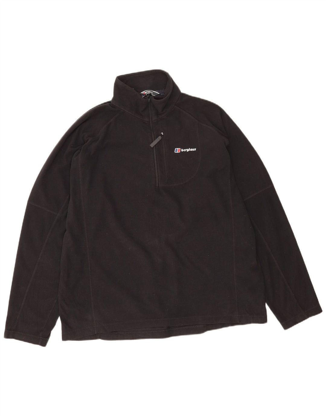 Jumper pentru bărbați Berghaus, cu fermoar și gât, XL, poliester negru