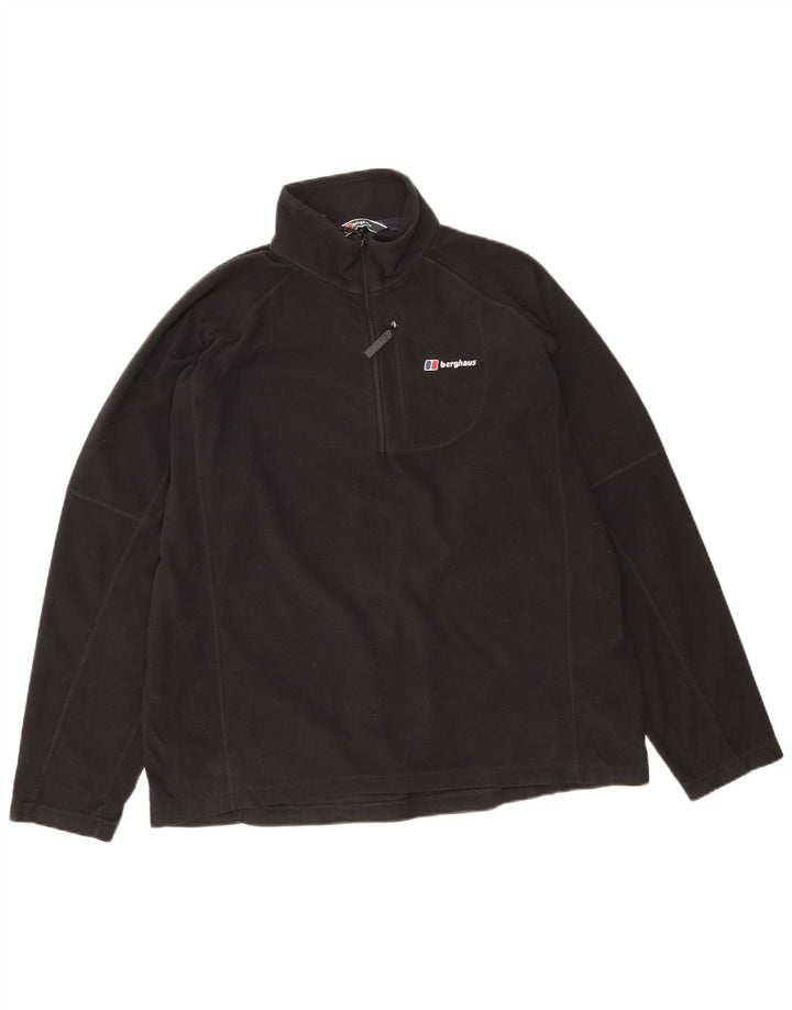 Jumper pentru bărbați Berghaus, cu fermoar și gât, XL, poliester negru