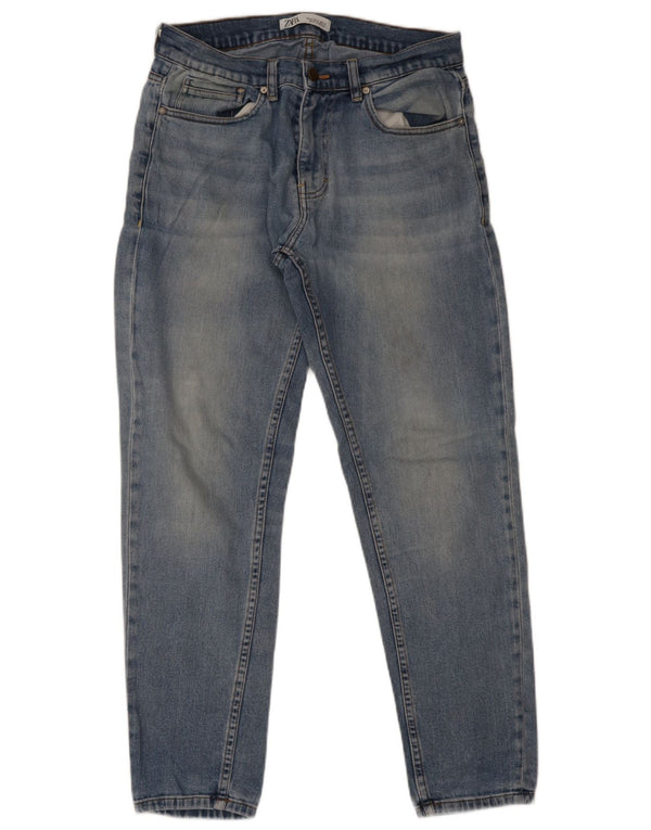 Blugi conici pentru bărbați Zara EU 42 Large W32 L30 Blue