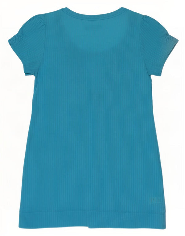 Rochie A-Line pentru femei Marks & Spencer UK 12 Medium Turcoaz Pinstripe Bumbac