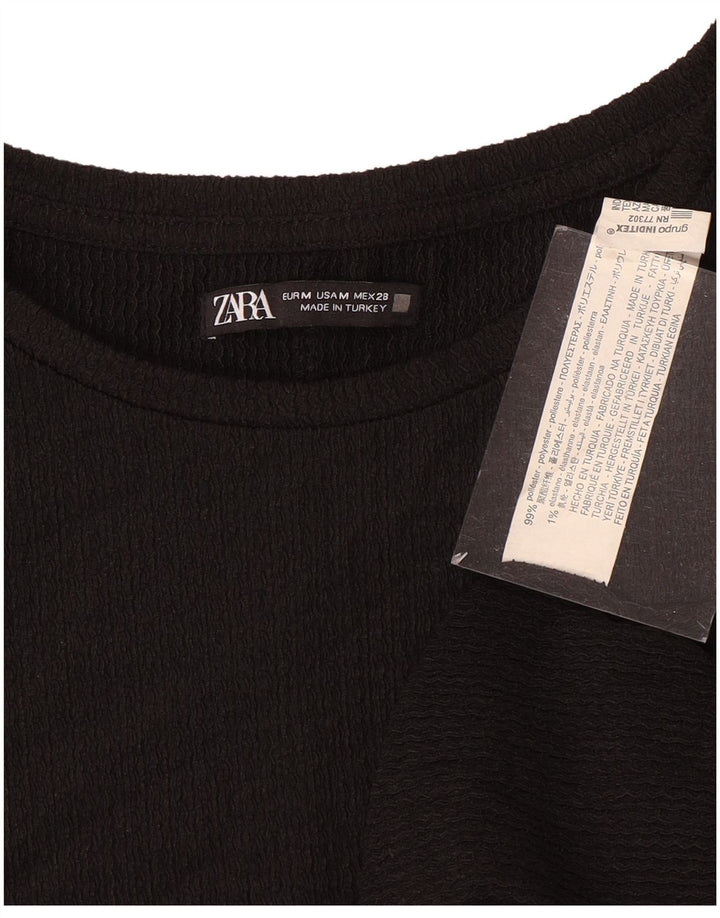 Tricou pentru femei Zara UK 14 Poliester mediu negru