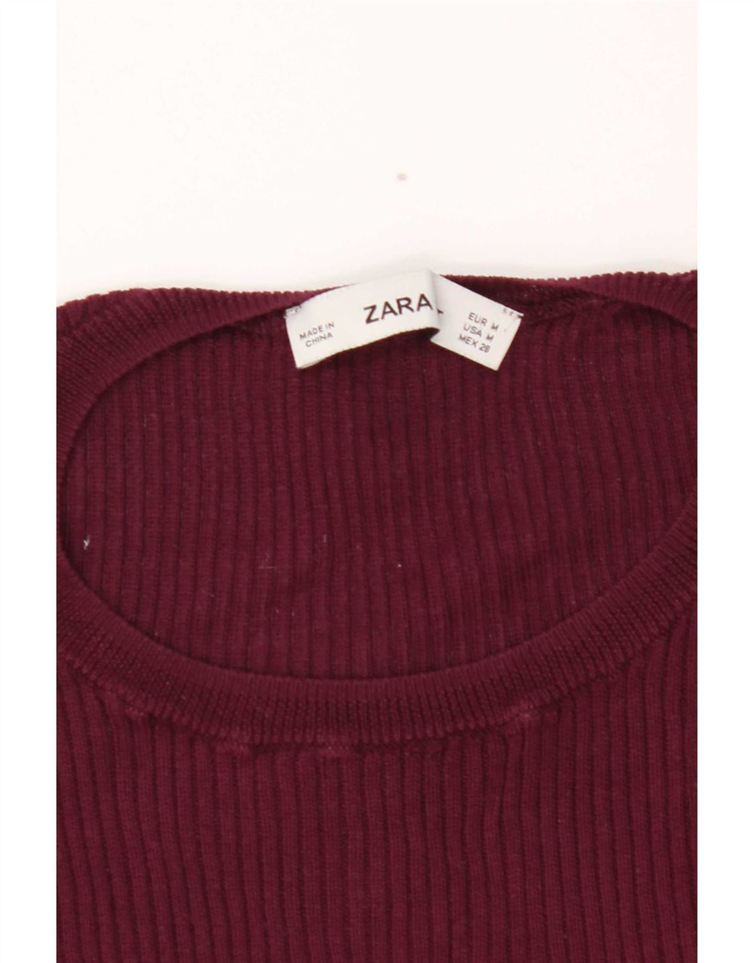 Tricou pentru femei Zara UK 12 Medium Burgundy