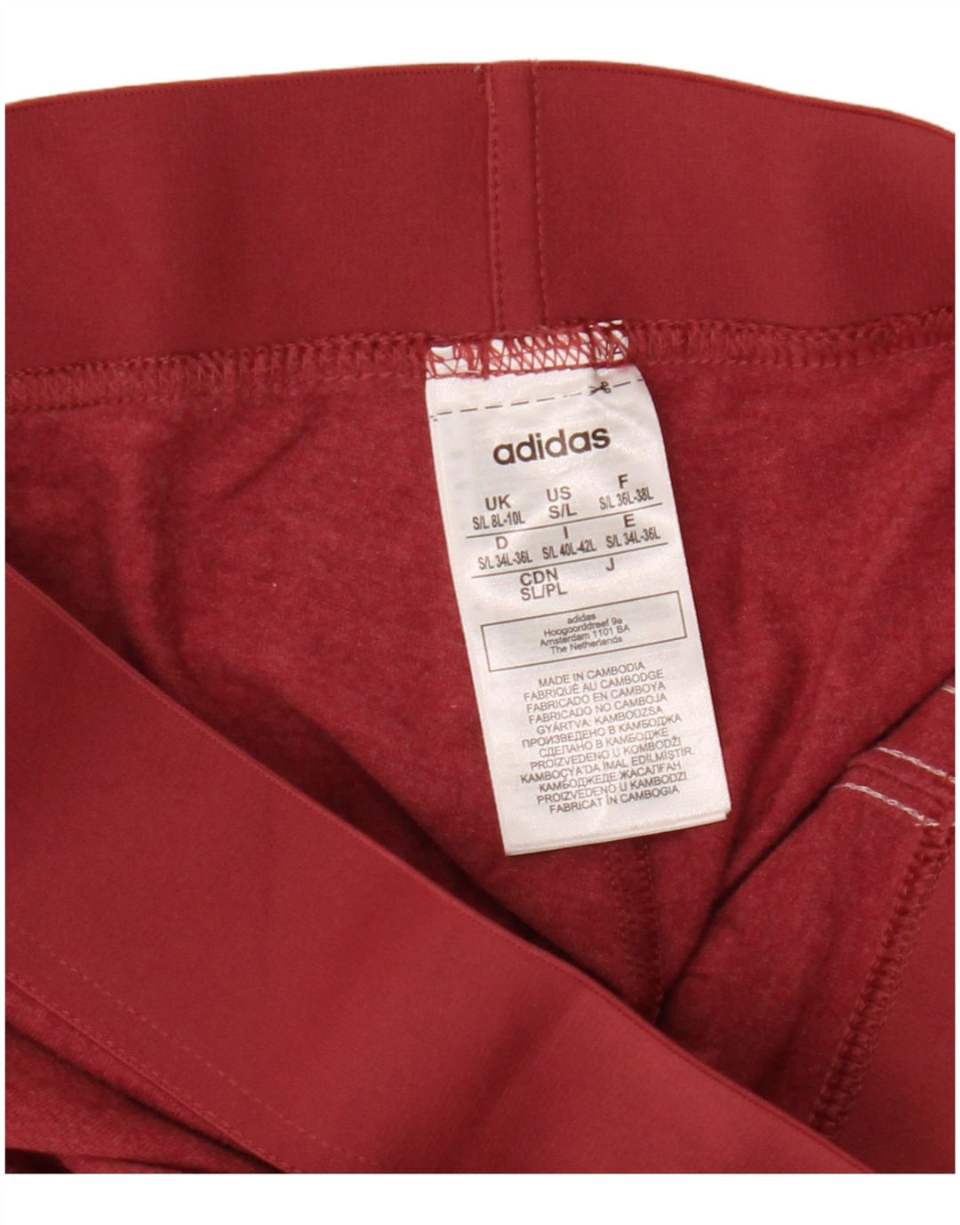 Leggings pentru femei ADIDAS UK 8/10 mic din bumbac burgundy