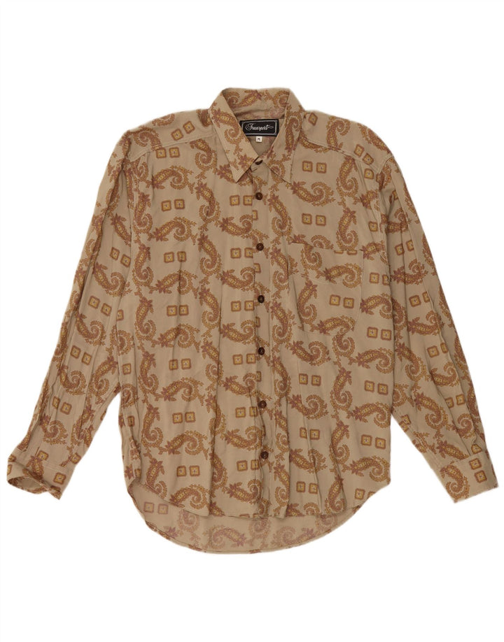 Cămașă Vintage pentru bărbați Medium Khaki Paisley