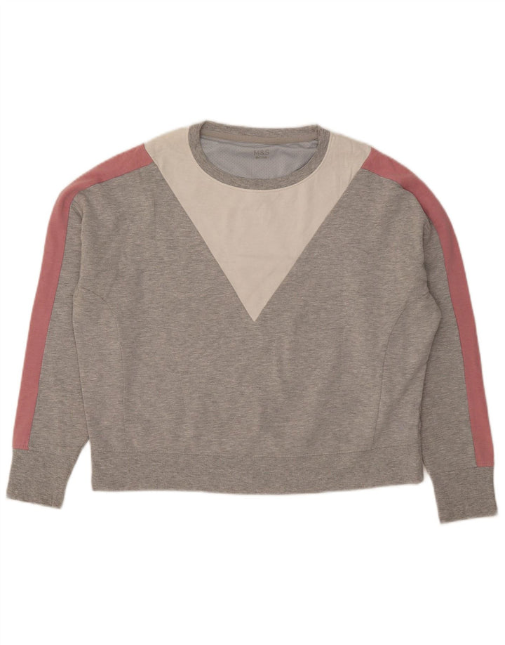 Pulover crop pentru femei Marks & Spencer UK 12 Medium Gri Colorblock