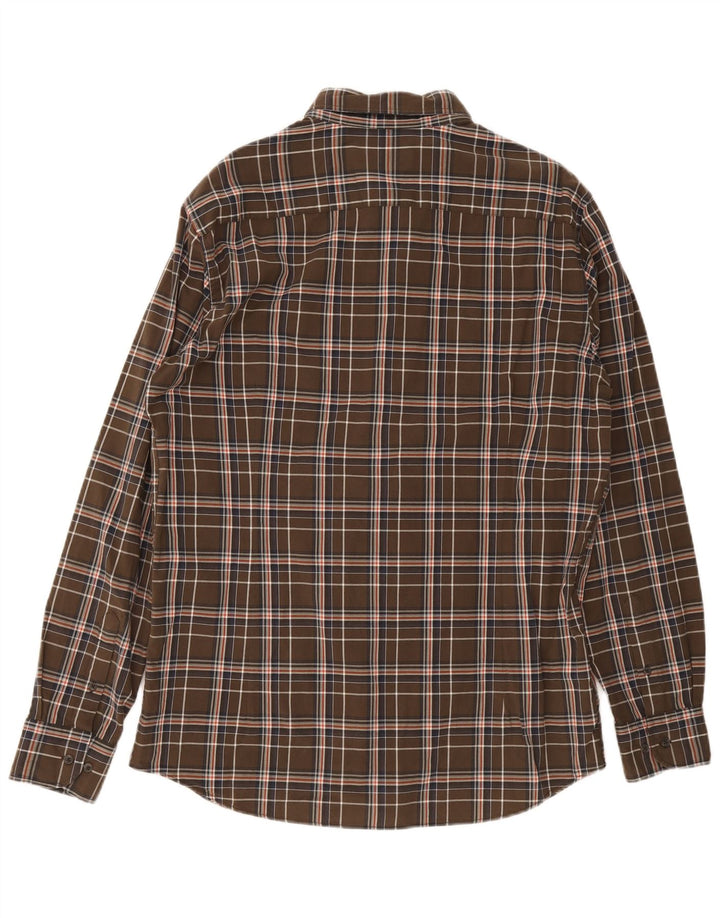Cămașă Massimo Dutti pentru bărbați XL din bumbac cu carouri maro