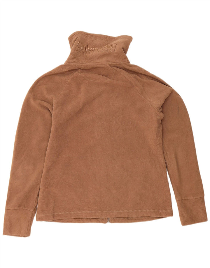 Jachetă din lână Calvin Klein pentru femei cu grafică UK 14 Poliester maro mediu