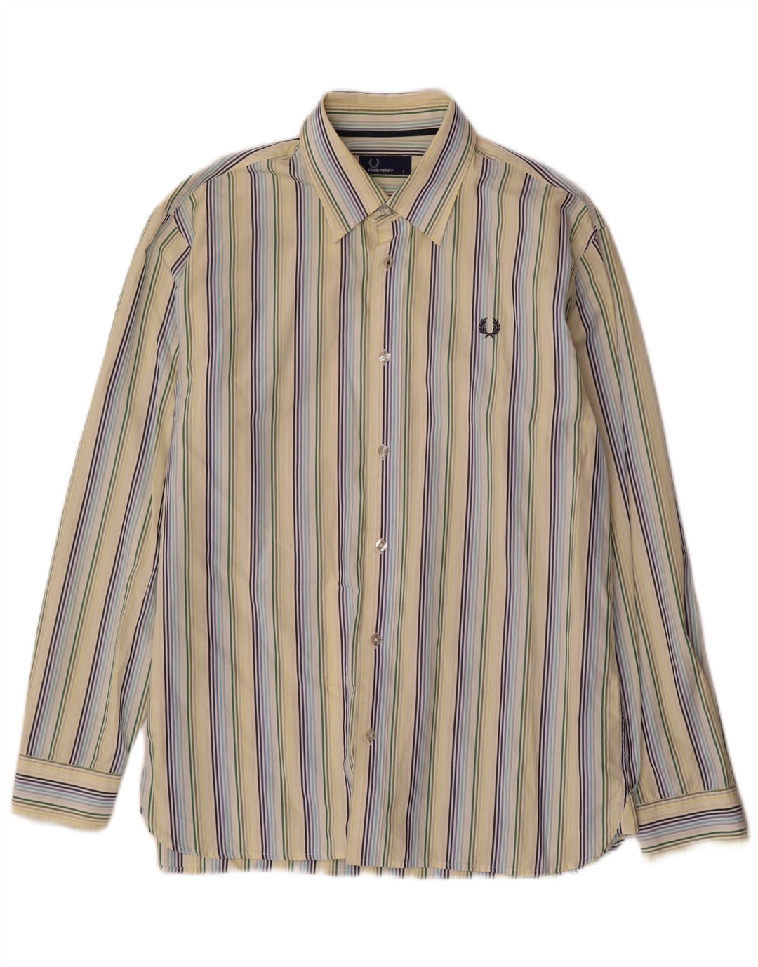 Cămașă Fred Perry pentru bărbați, bumbac cu dungi galbene mari