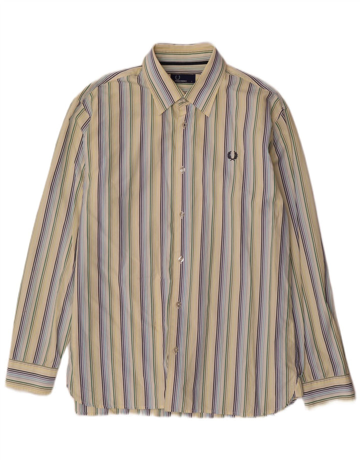 Cămașă Fred Perry pentru bărbați, bumbac cu dungi galbene mari