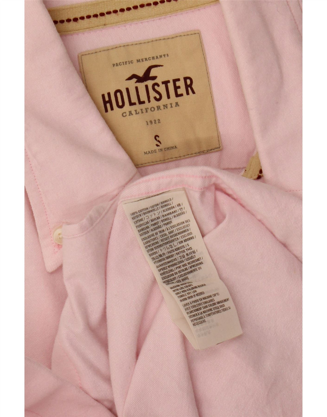 Cămașă Hollister Bărbați Mic Roz Bumbac