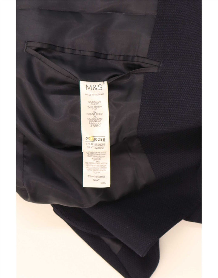 Jachetă pentru bărbați Marks & Spencer, cu 2 nasturi, UK 42 Poliamidă mare, albastru bleumarin