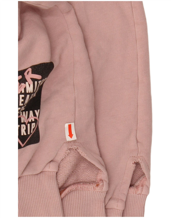 BENETTON Pulover cu grafic pentru femei UK 16 Large Pink