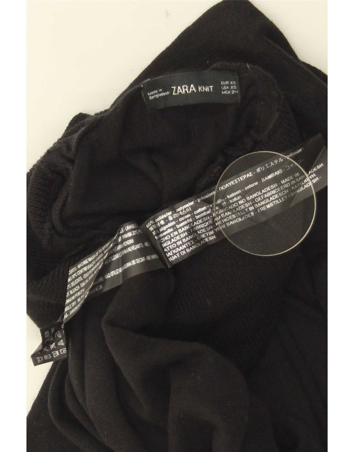 Pulover pentru femei cu gât rulat Zara UK 6 XS Poliester negru